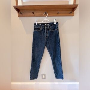 Levi's Dark Blue Cropped Ankle Jeans